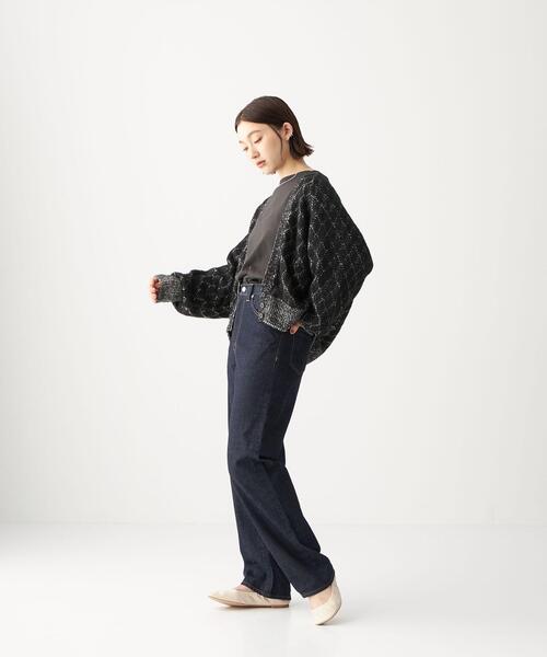 CITEN(シテン)の「<CITEN(シテン)> ダブルクロシェ ルーズ カーディガン(カーディガン/ボレロ・レディース・ブラック/ナチュラル・FREE)」の7枚目の写真