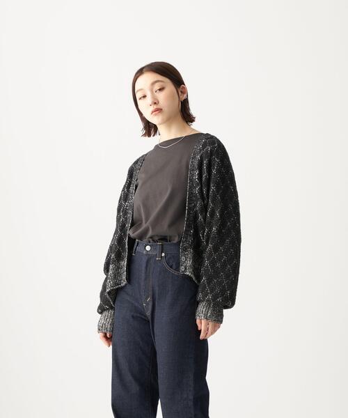 CITEN(シテン)の「<CITEN(シテン)> ダブルクロシェ ルーズ カーディガン(カーディガン/ボレロ・レディース・ブラック/ナチュラル・FREE)」の8枚目の写真