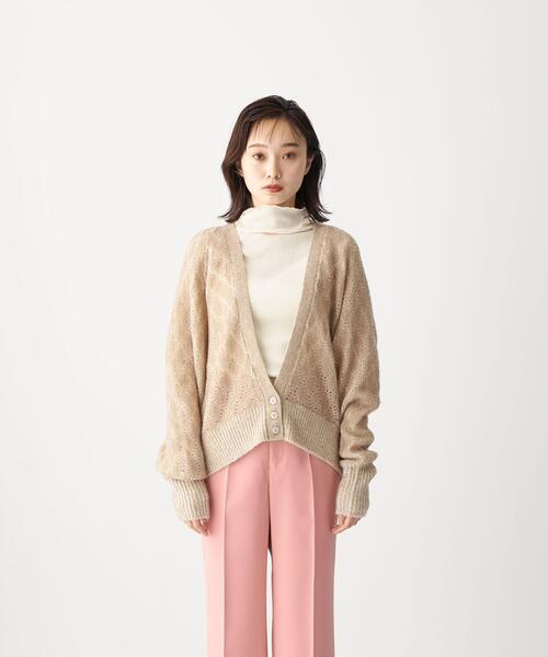 CITEN(シテン)の「<CITEN(シテン)> ダブルクロシェ ルーズ カーディガン(カーディガン/ボレロ・レディース・ブラック/ナチュラル・FREE)」の10枚目の写真