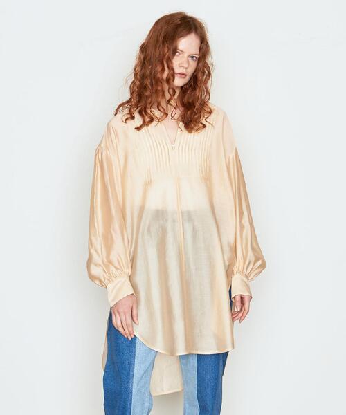 AEWEN MATOPH(イウエン マトフ)の「<AEWEN MATOPH(イウエン マトフ)>ピンタック チュニック ワンピース(チュニック・レディース・ブラック/シャーベット・FREE)」の4枚目の写真