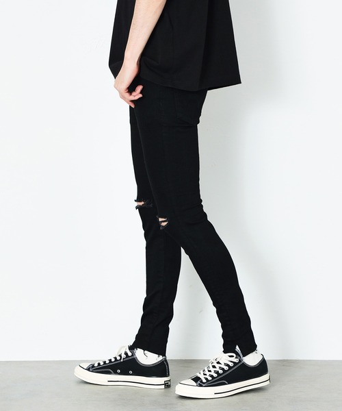 EDWIN（エドウィン）の「EDWIN エドウィン EDWIN BLACK ストレッチ スキニー デニム パンツ ブラック/クラッシュ/ブラックユーズド（デニムパンツ・メンズ・ブラック/ブラック系その他/ライトブラック・SMALL/MEDIUM/LARGE/X-LARGE）」の9枚目の写真