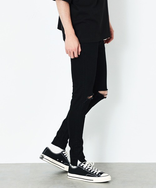 EDWIN（エドウィン）の「EDWIN エドウィン EDWIN BLACK ストレッチ スキニー デニム パンツ ブラック/クラッシュ/ブラックユーズド（デニムパンツ・メンズ・ブラック/ブラック系その他/ライトブラック・SMALL/MEDIUM/LARGE/X-LARGE）」の18枚目の写真