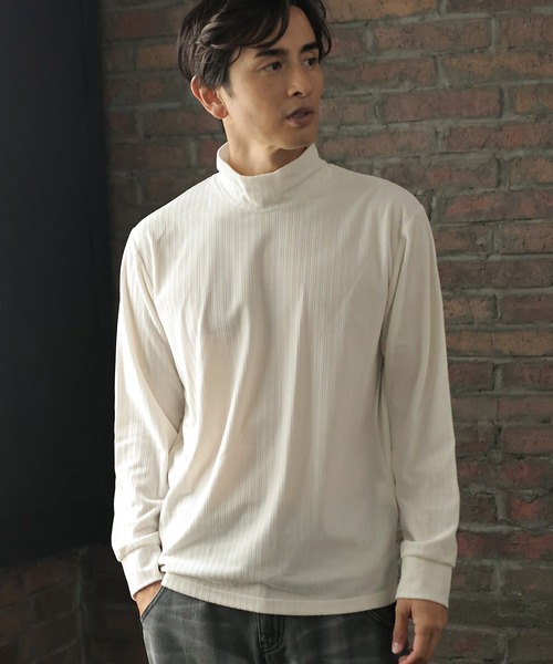 UNION STATION（ユニオンステーション）の「ベロアストライプカットソー（Tシャツ/カットソー・メンズ・ホワイト/ベージュ/ブラウン・S/M/L）」の2枚目の写真