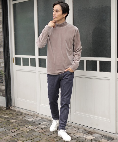 UNION STATION（ユニオンステーション）の「ベロアストライプカットソー（Tシャツ/カットソー・メンズ・ホワイト/ベージュ/ブラウン・S/M/L）」の6枚目の写真