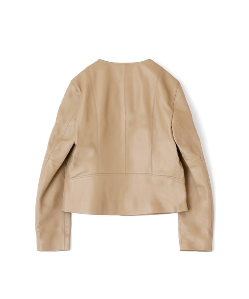 新品未使用 ANAYI アナイ ラムレザークルージャケット ベージュ 38サイズ ANAYI（アナイ）の「ラムレザークルー ジャケット（その他アウター