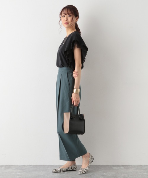 GLOBAL WORK（グローバルワーク）の「ウツクシルエットストレートパンツ/951505（スラックス・レディース・ブラック/ダークブラウン/グレー/グリーン/アイボリー/モカ・SMALL/MEDIUM/LARGE/X-SMALL）」の14枚目の写真