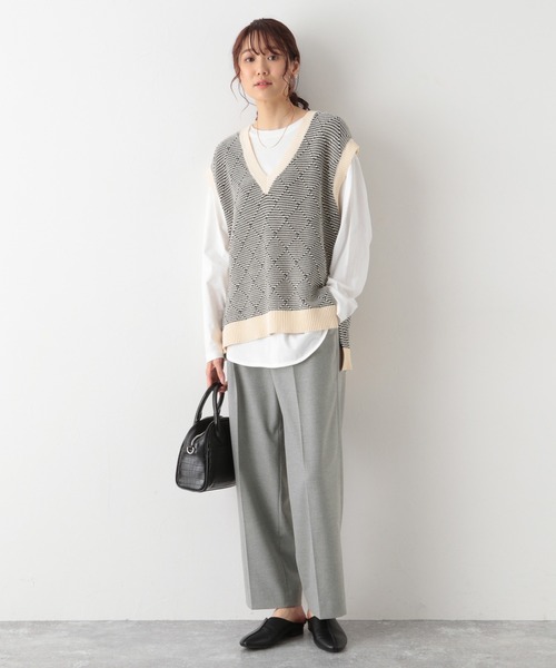 GLOBAL WORK（グローバルワーク）の「ウツクシルエットストレートパンツ/951505（スラックス・レディース・ブラック/ダークブラウン/グレー/グリーン/アイボリー/モカ・SMALL/MEDIUM/LARGE/X-SMALL）」の10枚目の写真