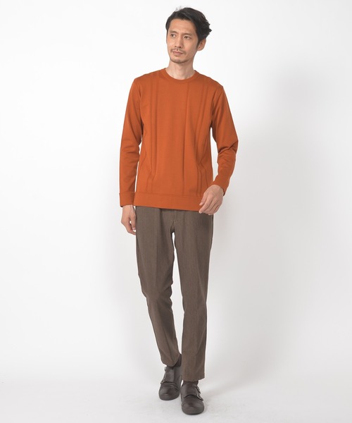 CROWDED CLOSET（クラウデッドクローゼット）の「ヘリンボーン柄ストレッチジャージパンツ／セットアップ対応／ビジカジ／ON・OFF兼用（その他パンツ・メンズ・ブラウン/グレー・01/02/03/04）」の9枚目の写真