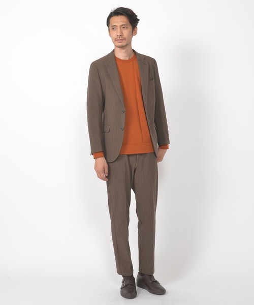 CROWDED CLOSET（クラウデッドクローゼット）の「ヘリンボーン柄ストレッチジャージパンツ／セットアップ対応／ビジカジ／ON・OFF兼用（その他パンツ・メンズ・ブラウン/グレー・01/02/03/04）」の18枚目の写真