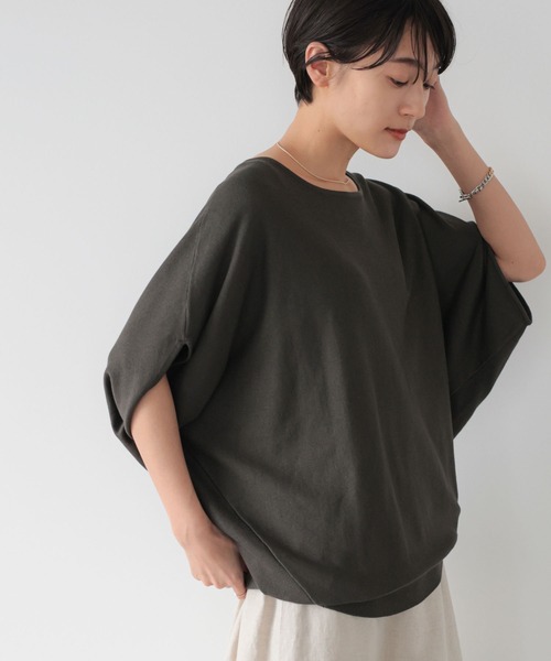 AMERICAN HOLIC（アメリカンホリック）の「ドルマン変形ニットプルオーバー（ニット/セーター・レディース・チャコールグレー/ブルー/グレイッシュベージュ・M/L）」の2枚目の写真