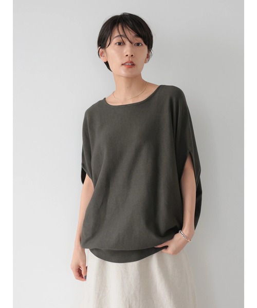 AMERICAN HOLIC（アメリカンホリック）の「ドルマン変形ニットプルオーバー（ニット/セーター・レディース・チャコールグレー/ブルー/グレイッシュベージュ・M/L）」の6枚目の写真