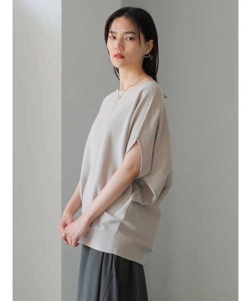 AMERICAN HOLIC（アメリカンホリック）の「ドルマン変形ニットプルオーバー（ニット/セーター・レディース・チャコールグレー/ブルー/グレイッシュベージュ・M/L）」の7枚目の写真