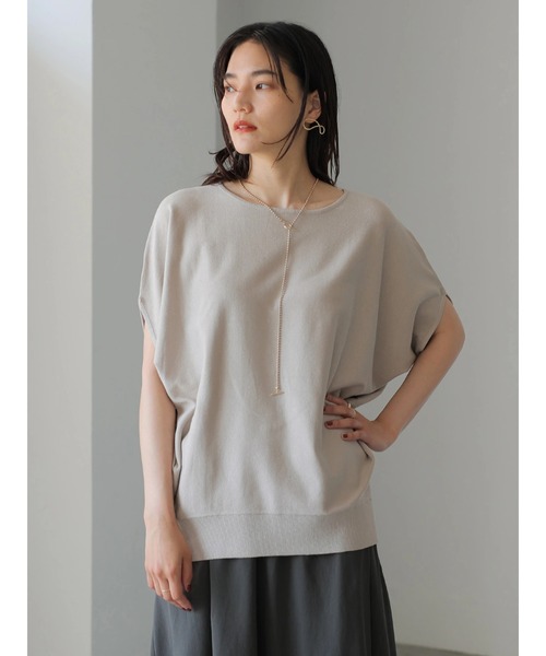 AMERICAN HOLIC（アメリカンホリック）の「ドルマン変形ニットプルオーバー（ニット/セーター・レディース・チャコールグレー/ブルー/グレイッシュベージュ・M/L）」の8枚目の写真