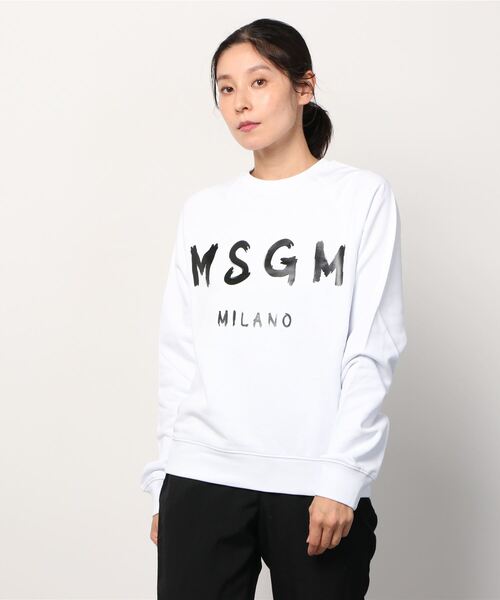 MSGM（エムエスジーエム）の「MSGM(エムエスジーエム)　HANDWRITE LOGO SWEAT　ロゴスウェット（スウェット・レディース・ホワイト/ブラック・SMALL/MEDIUM）」の7枚目の写真