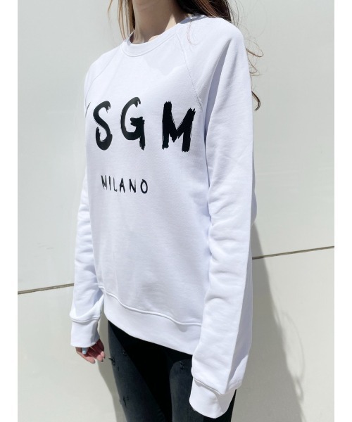 MSGM（エムエスジーエム）の「MSGM(エムエスジーエム)　HANDWRITE LOGO SWEAT　ロゴスウェット（スウェット・レディース・ホワイト/ブラック・SMALL/MEDIUM）」の5枚目の写真