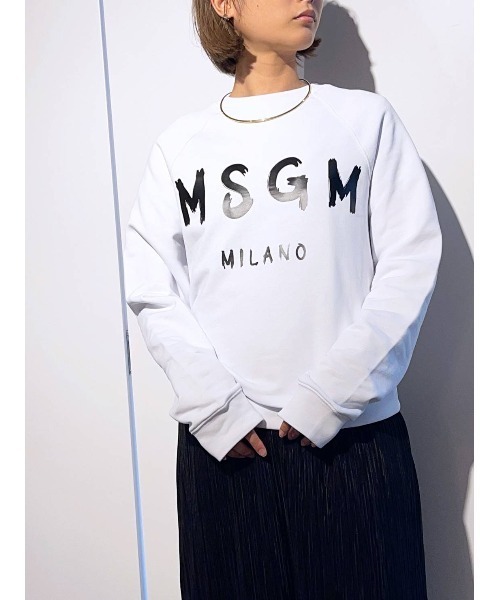 MSGM（エムエスジーエム）の「MSGM(エムエスジーエム)　HANDWRITE LOGO SWEAT　ロゴスウェット（スウェット・レディース・ホワイト/ブラック・SMALL/MEDIUM）」の9枚目の写真