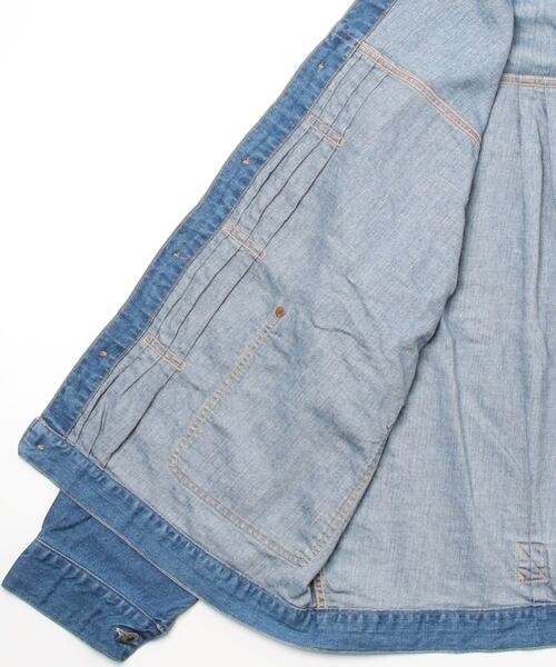 GOLD（ゴールド）の「GOLD / ゴールド：10oz. COTTON / LINEN DENIM PLEATED BLOUSE MIDDLE WASH：21B-GL14918[MUS]（デニムジャケット・メンズ・ネイビー/ブラック・MEDIUM/LARGE）」の16枚目の写真