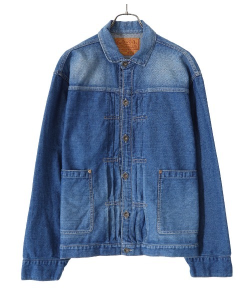 GOLD（ゴールド）の「GOLD / ゴールド：10oz. COTTON / LINEN DENIM PLEATED BLOUSE MIDDLE WASH：21B-GL14918[MUS]（デニムジャケット・メンズ・ネイビー/ブラック・MEDIUM/LARGE）」の15枚目の写真