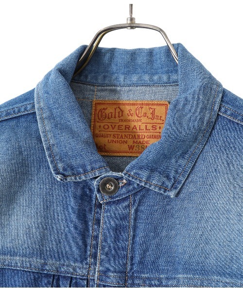 GOLD（ゴールド）の「GOLD / ゴールド：10oz. COTTON / LINEN DENIM PLEATED BLOUSE MIDDLE WASH：21B-GL14918[MUS]（デニムジャケット・メンズ・ネイビー/ブラック・MEDIUM/LARGE）」の13枚目の写真