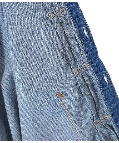 GOLD（ゴールド）の「GOLD / ゴールド：10oz. COTTON / LINEN DENIM PLEATED BLOUSE MIDDLE WASH：21B-GL14918[MUS]（デニムジャケット・メンズ・ネイビー/ブラック・MEDIUM/LARGE）」の8枚目の写真