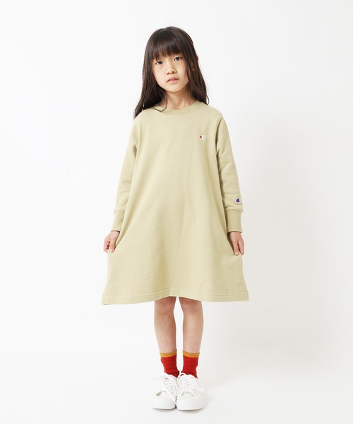 Champion(チャンピオン)の「Champion/チャンピオン CREW NECK ONEPIECE(ワンピース・キッズ・ベージュ/ネイビー/グレー/ブルー/チャコール/ブラック・110cm/130cm/140cm/150cm/160cm/100cm/120cm)」の13枚目の写真