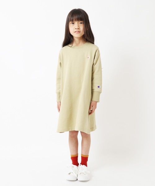 Champion(チャンピオン)の「Champion/チャンピオン CREW NECK ONEPIECE(ワンピース・キッズ・ベージュ/ネイビー/グレー/ブルー/チャコール/ブラック・110cm/130cm/140cm/150cm/160cm/100cm/120cm)」の12枚目の写真