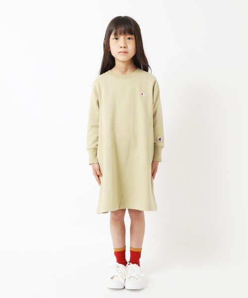 Champion(チャンピオン)の「Champion/チャンピオン CREW NECK ONEPIECE(ワンピース・キッズ・ベージュ/ネイビー/グレー/ブルー/チャコール/ブラック・110cm/130cm/140cm/150cm/160cm/100cm/120cm)」の11枚目の写真