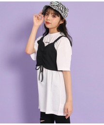 ANAP GｉRL | シャーリングビスチェ付トップス(Tシャツ/カットソー)
