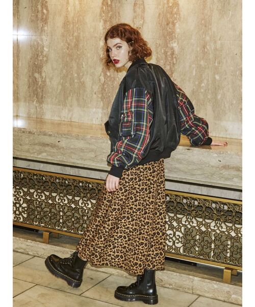 jouetie（ジュエティ）の「【復刻】チェックスリーブMA-1（MA-1・レディース・ブラック/カーキ・MEDIUM）」の3枚目の写真