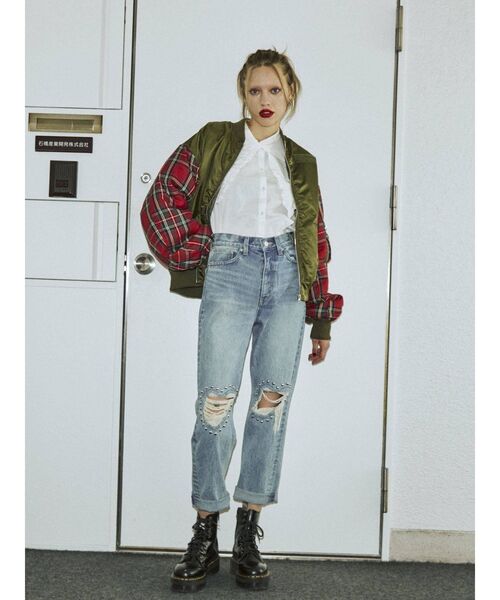 jouetie（ジュエティ）の「【復刻】チェックスリーブMA-1（MA-1・レディース・ブラック/カーキ・MEDIUM）」の16枚目の写真