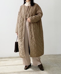 リバーシブルキルティングロングコート