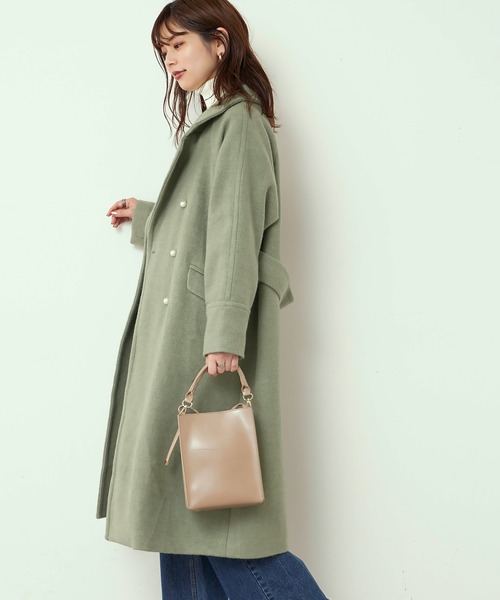 natural couture（ナチュラルクチュール）の「パール釦ロングチェスターコート（チェスターコート・レディース・アイボリー/ブラウン/ミント/ネイビー/ボルドー/チェック・FREE）」の11枚目の写真