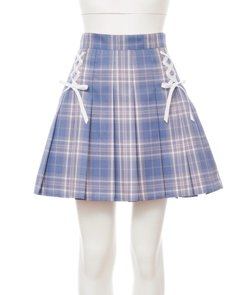 Secret Honey（シークレットハニー）の「ダブルレースアッププリーツスカート（スカート・レディース・ピンク/ブルー/ブラウン系その他/ブルー系その他/レッド・MEDIUM）」の18枚目の写真