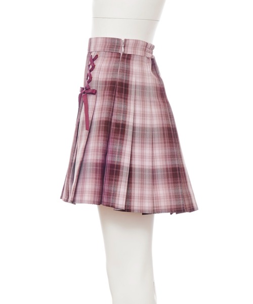 Secret Honey（シークレットハニー）の「ダブルレースアッププリーツスカート（スカート・レディース・ピンク/ブルー/ブラウン系その他/ブルー系その他/レッド・MEDIUM）」の8枚目の写真
