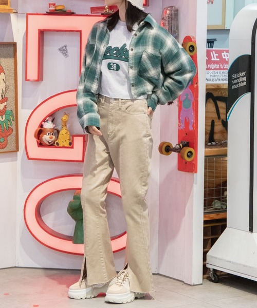 WEGO（ウィゴー）の「WEGO/デニムスリットフレアパンツ（デニムパンツ・レディース・ベージュ/インディゴブルー/ブラック系その他・MEDIUM/SMALL）」の13枚目の写真