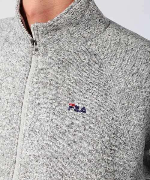 FILA(フィラ)の「【FILA / フィラ】ニットフリース裏起毛ジャケット(ブルゾン・メンズ・杢グレー/ブラック・MEDIUM/LARGE/X-LARGE)」の3枚目の写真