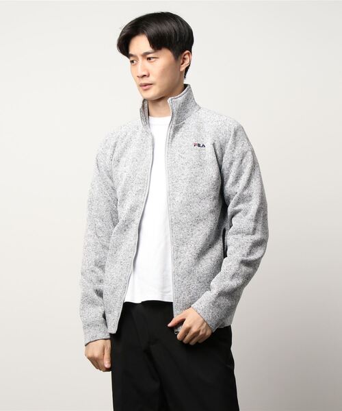 FILA(フィラ)の「【FILA / フィラ】ニットフリース裏起毛ジャケット(ブルゾン・メンズ・杢グレー/ブラック・MEDIUM/LARGE/X-LARGE)」の7枚目の写真