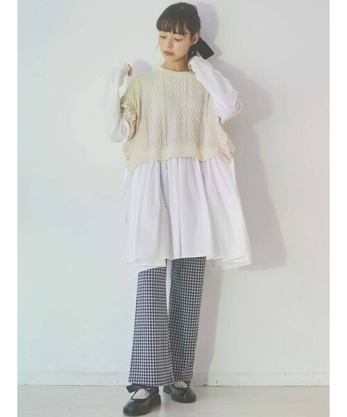 merry jenny（メリージェニー）の「【旧品番】チェックカットパンツ（その他パンツ・レディース・ブラック/ベージュ/ネイビー/グレー・FREE）」の9枚目の写真