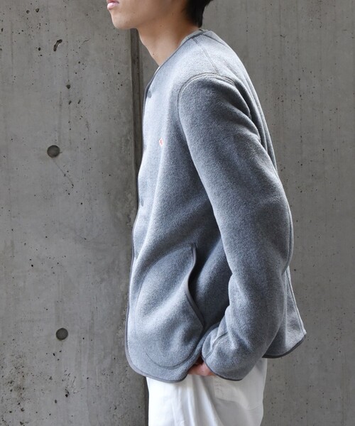 DANTON（ダントン）の「DANTON: フリース ノーカラー カーディガン
