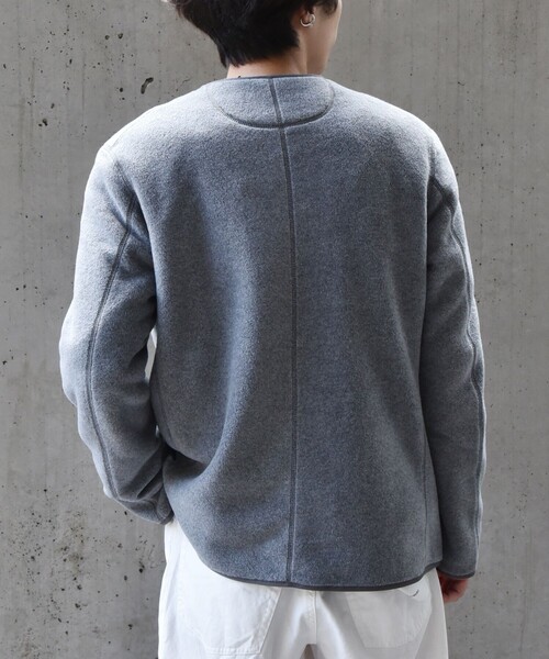 DANTON（ダントン）の「DANTON: フリース ノーカラー カーディガン