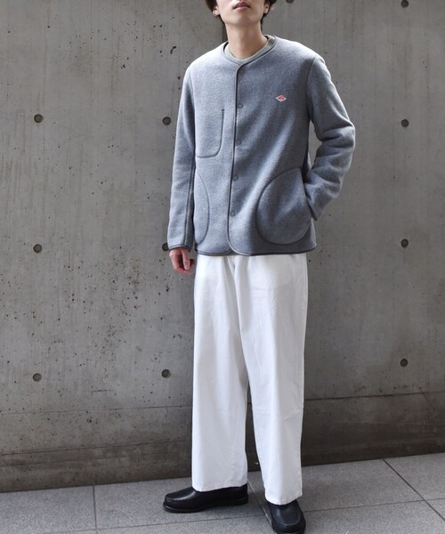 DANTON（ダントン）の「DANTON: フリース ノーカラー カーディガン