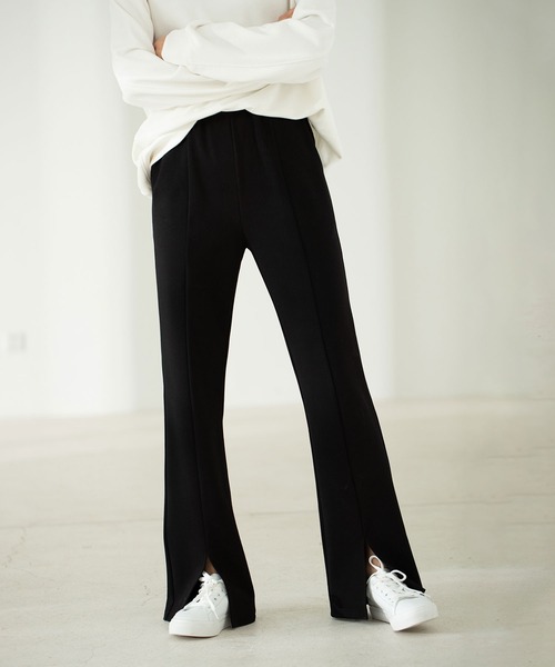 SAISON DE PAPILLON(セゾンドパピヨン)の「センタースリット入りイージーフレアパンツ(その他パンツ・レディース・ブラック/ブラウン・XL/L/S/M)」の5枚目の写真