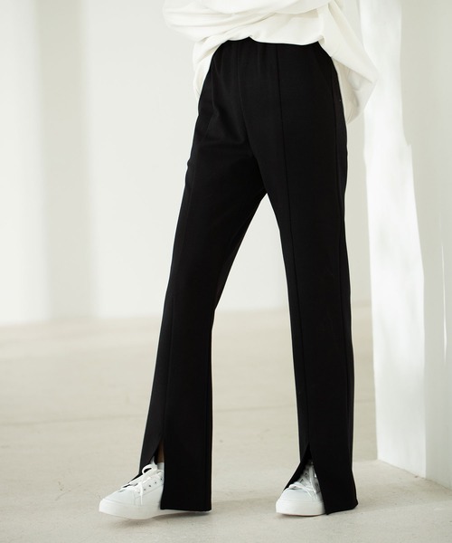 SAISON DE PAPILLON(セゾンドパピヨン)の「センタースリット入りイージーフレアパンツ(その他パンツ・レディース・ブラック/ブラウン・XL/L/S/M)」の13枚目の写真