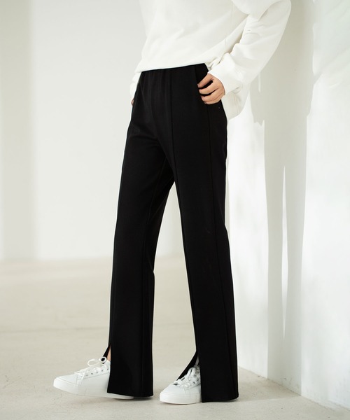 SAISON DE PAPILLON(セゾンドパピヨン)の「センタースリット入りイージーフレアパンツ(その他パンツ・レディース・ブラック/ブラウン・XL/L/S/M)」の12枚目の写真