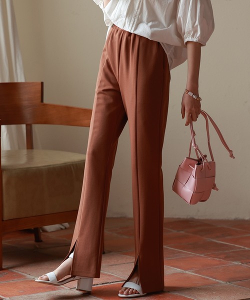 SAISON DE PAPILLON(セゾンドパピヨン)の「センタースリット入りイージーフレアパンツ(その他パンツ・レディース・ブラック/ブラウン・XL/L/S/M)」の16枚目の写真