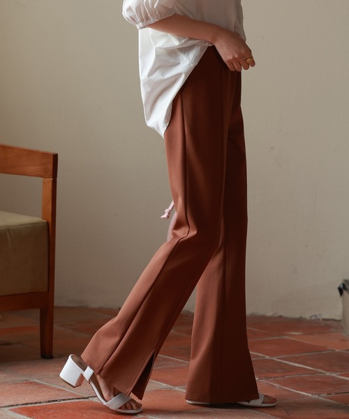 SAISON DE PAPILLON(セゾンドパピヨン)の「センタースリット入りイージーフレアパンツ(その他パンツ・レディース・ブラック/ブラウン・XL/L/S/M)」の17枚目の写真