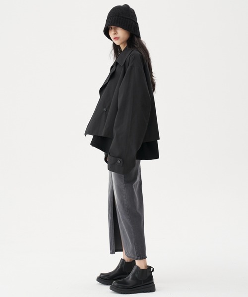 FEKETE（フェケテ）の「FEKETE FRONT SLIT LONG DENIM SKIRT（デニムスカート・レディース・ブラック・SMALL/MEDIUM/LARGE）」の9枚目の写真