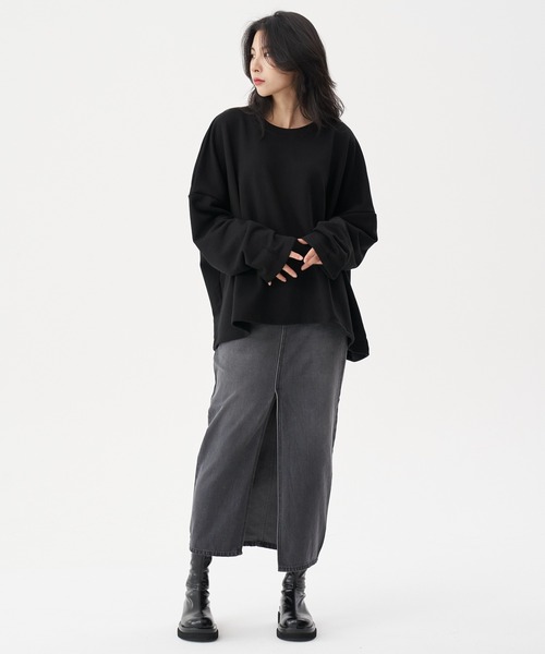 FEKETE（フェケテ）の「FEKETE FRONT SLIT LONG DENIM SKIRT（デニムスカート・レディース・ブラック・SMALL/MEDIUM/LARGE）」の17枚目の写真