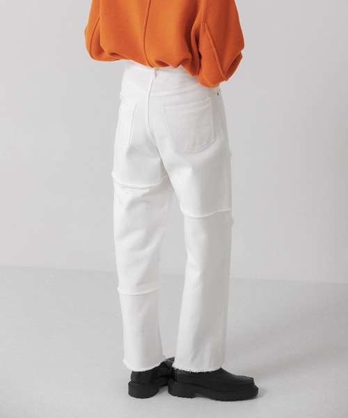 KBF（ケイビーエフ）の「パッチワークストレートデニム（デニムパンツ・レディース・ピンク/ブルー/ホワイト・36/38）」の11枚目の写真