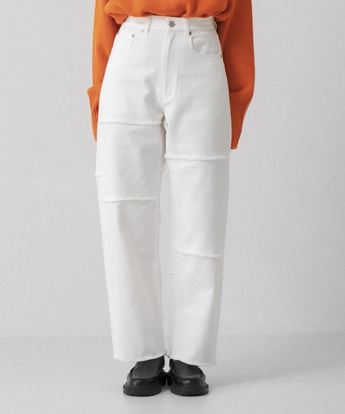 KBF（ケイビーエフ）の「パッチワークストレートデニム（デニムパンツ・レディース・ピンク/ブルー/ホワイト・36/38）」の15枚目の写真